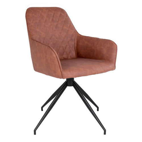 2-pack Harbo Matstolar med snurrfunktion – Vintage Brun PU