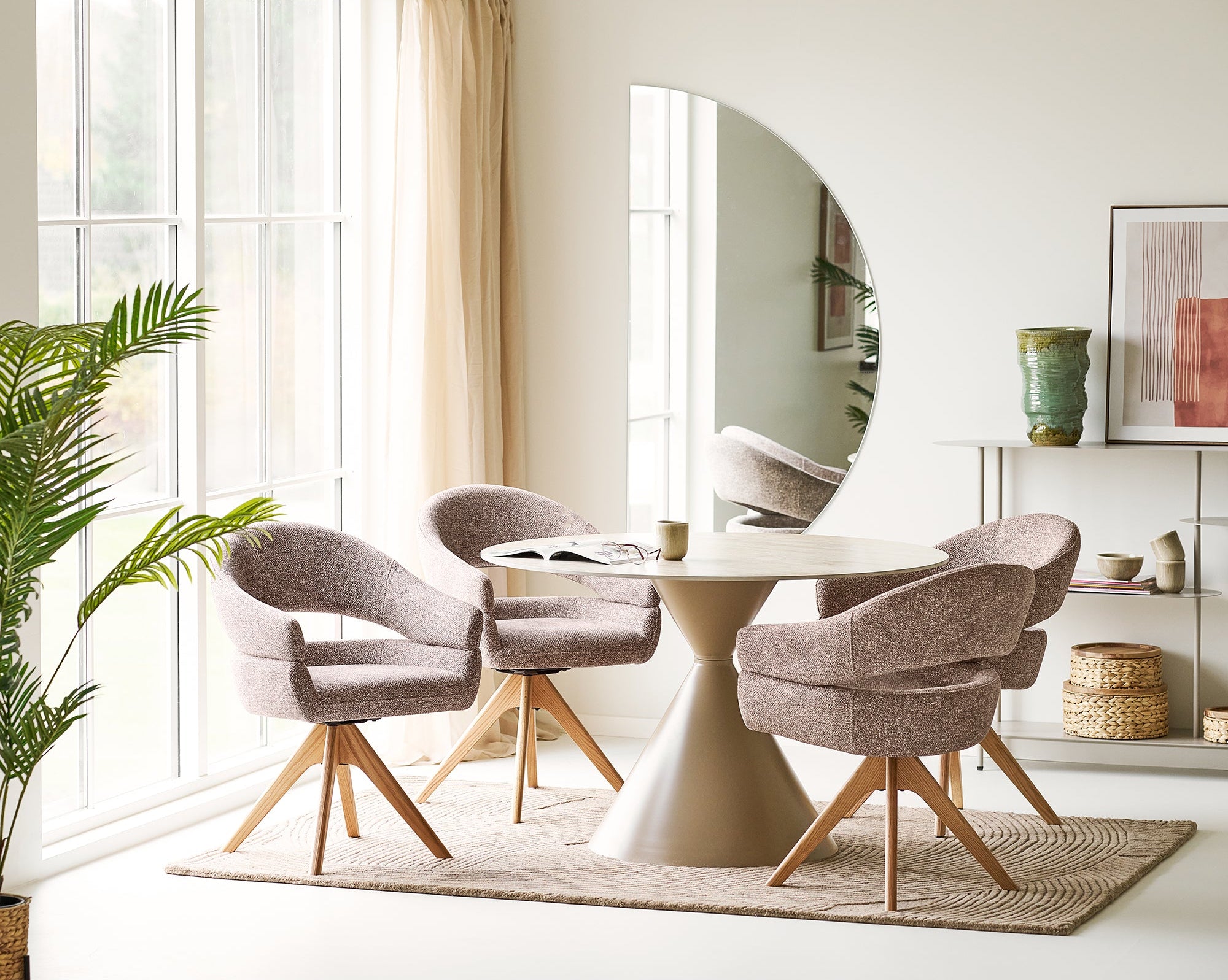 Dover Matstol – Brown / Natural Oak