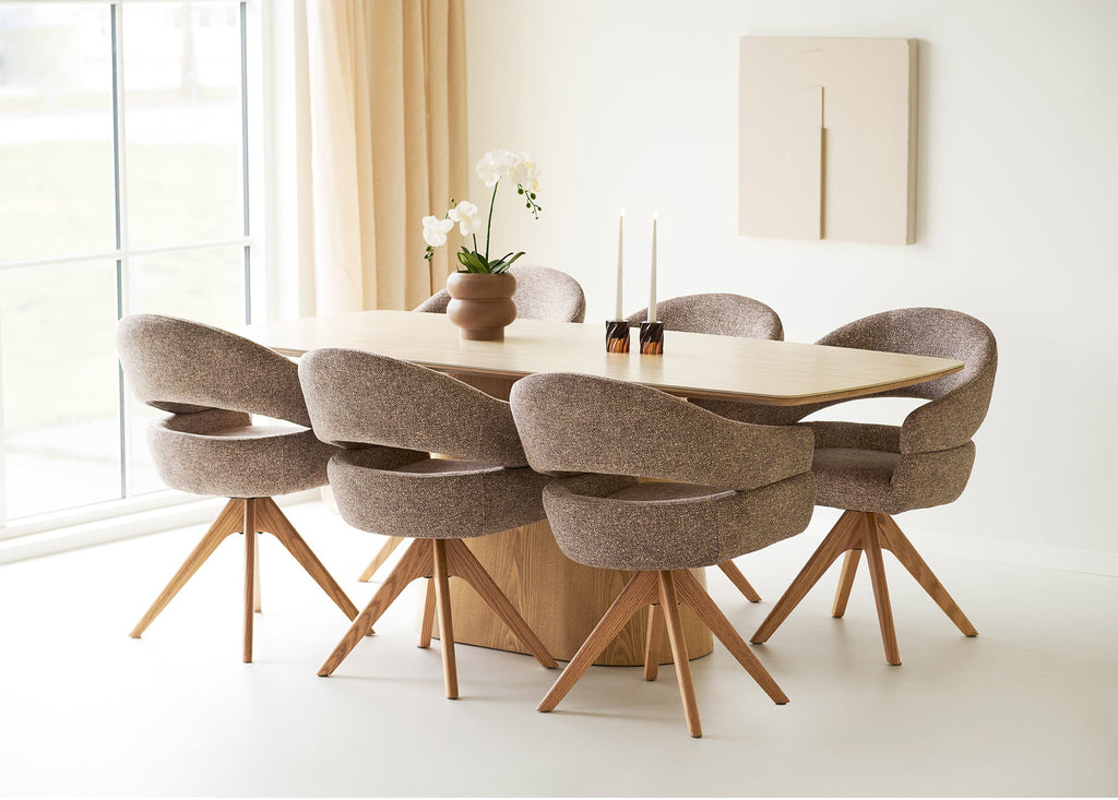 Dover Matstol – Brown / Natural Oak
