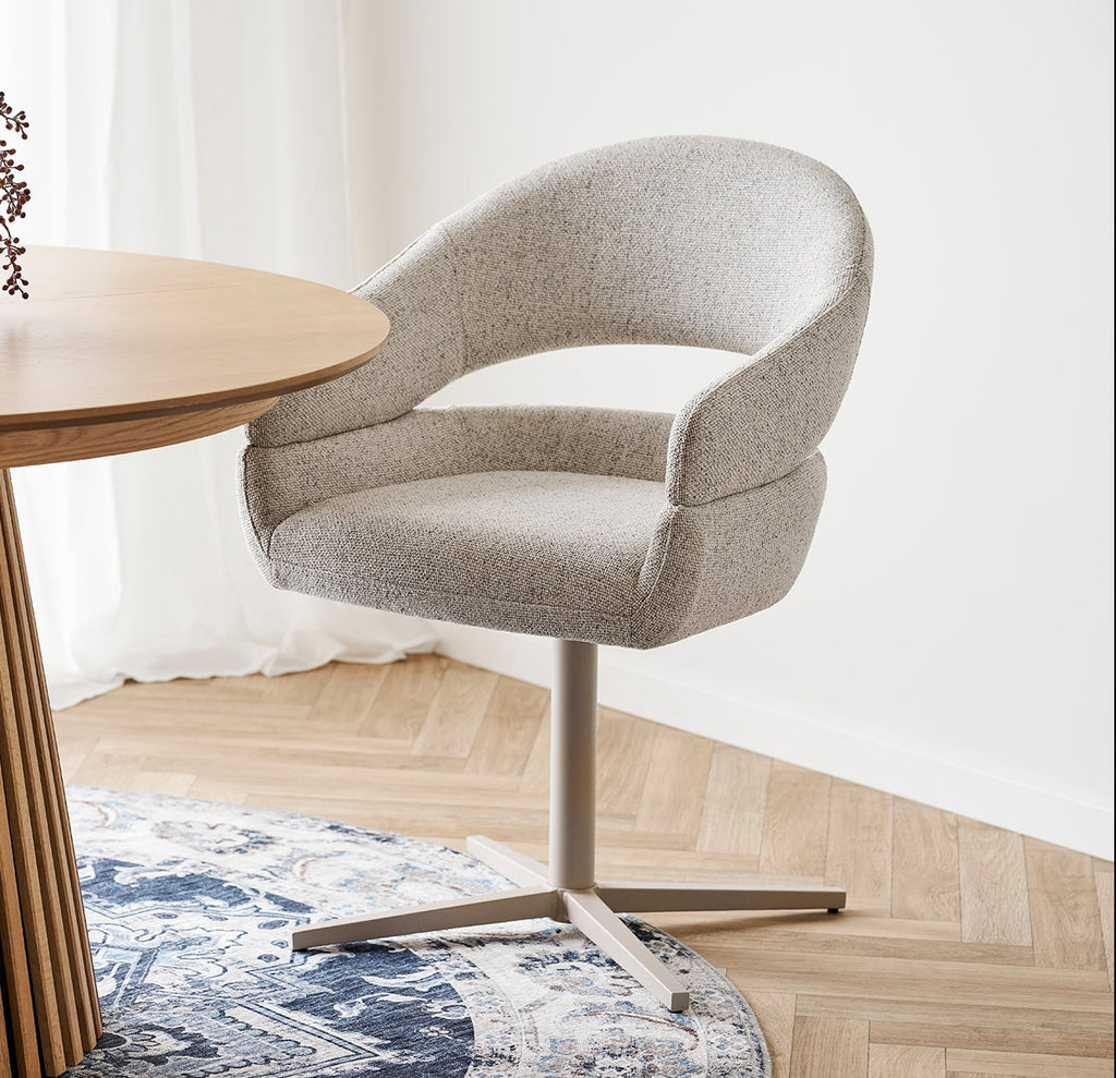 Dover Matstol med snurrfunktion – Beige melerad