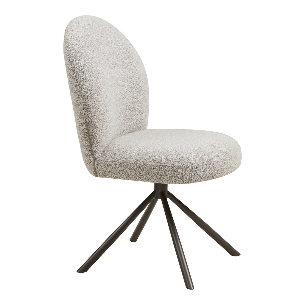 Lana Matstol med snurrfunktion – Sand Bouclé