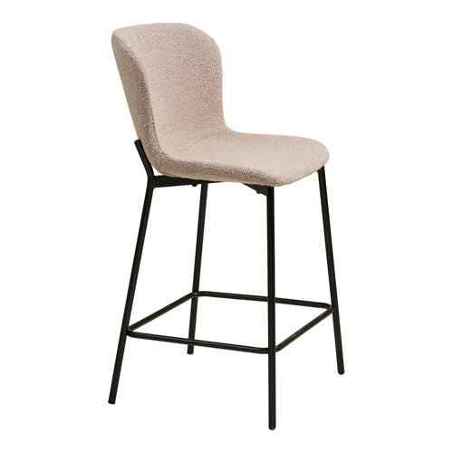 2-pack Maceda Barstolar – Beige Bouclé & Svart