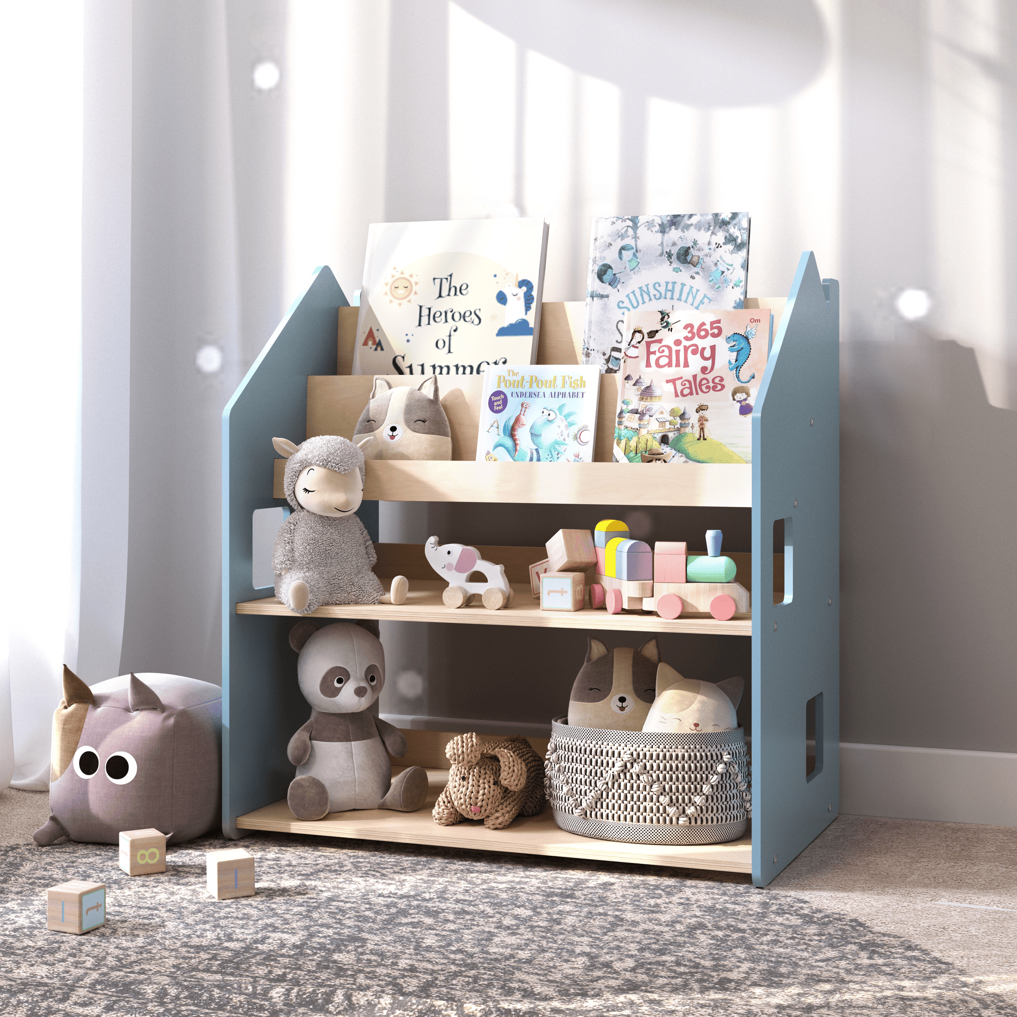 2in1-Kinderregal - zart blau – BusyKids
