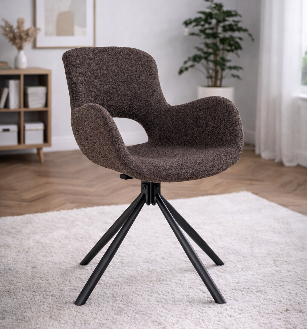 Amorim Matstol med snurrfunktion – Mushroom Bouclé