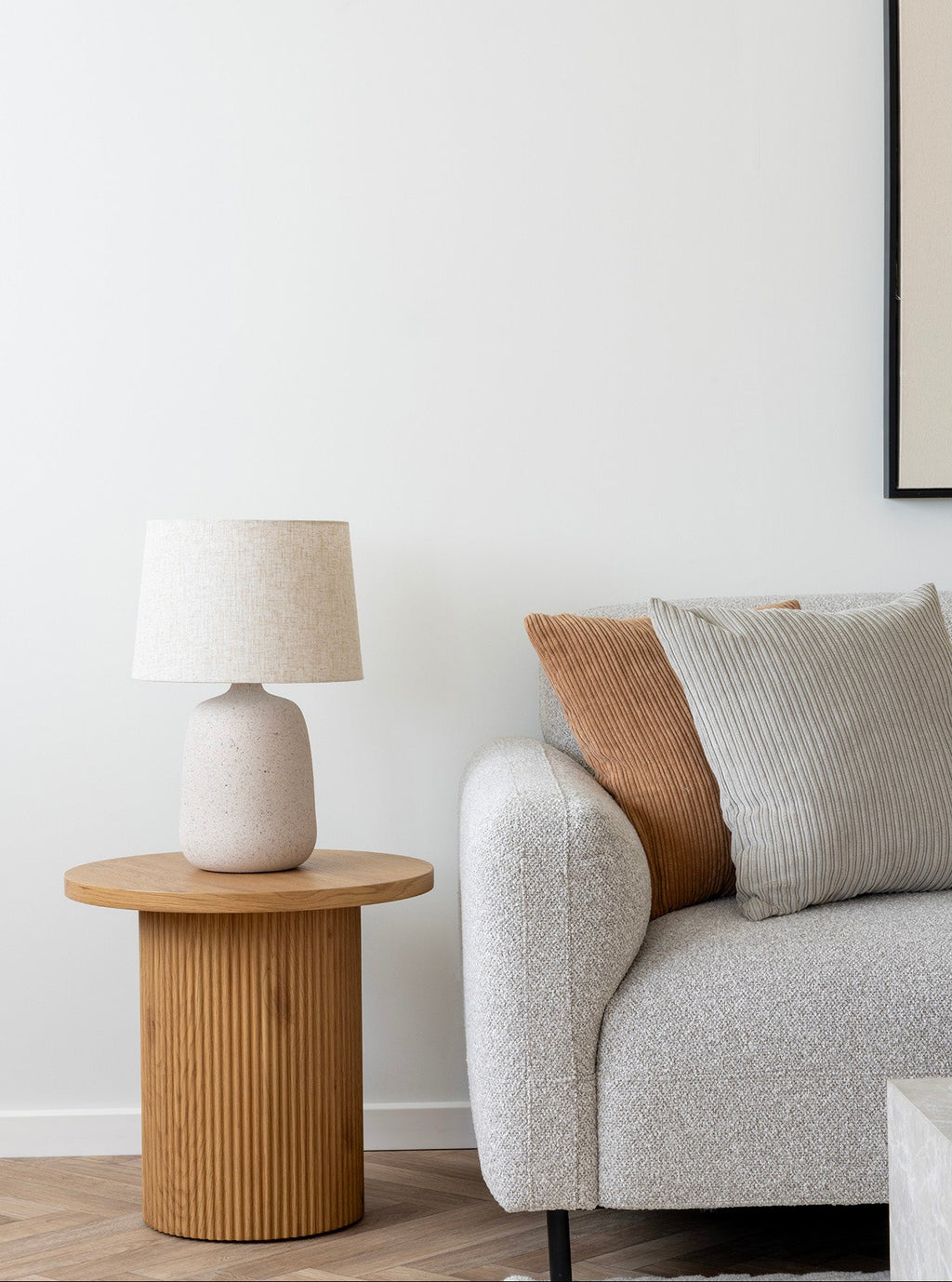 Salvador L-Soffa – Ljusgrå bouclé (Höger)