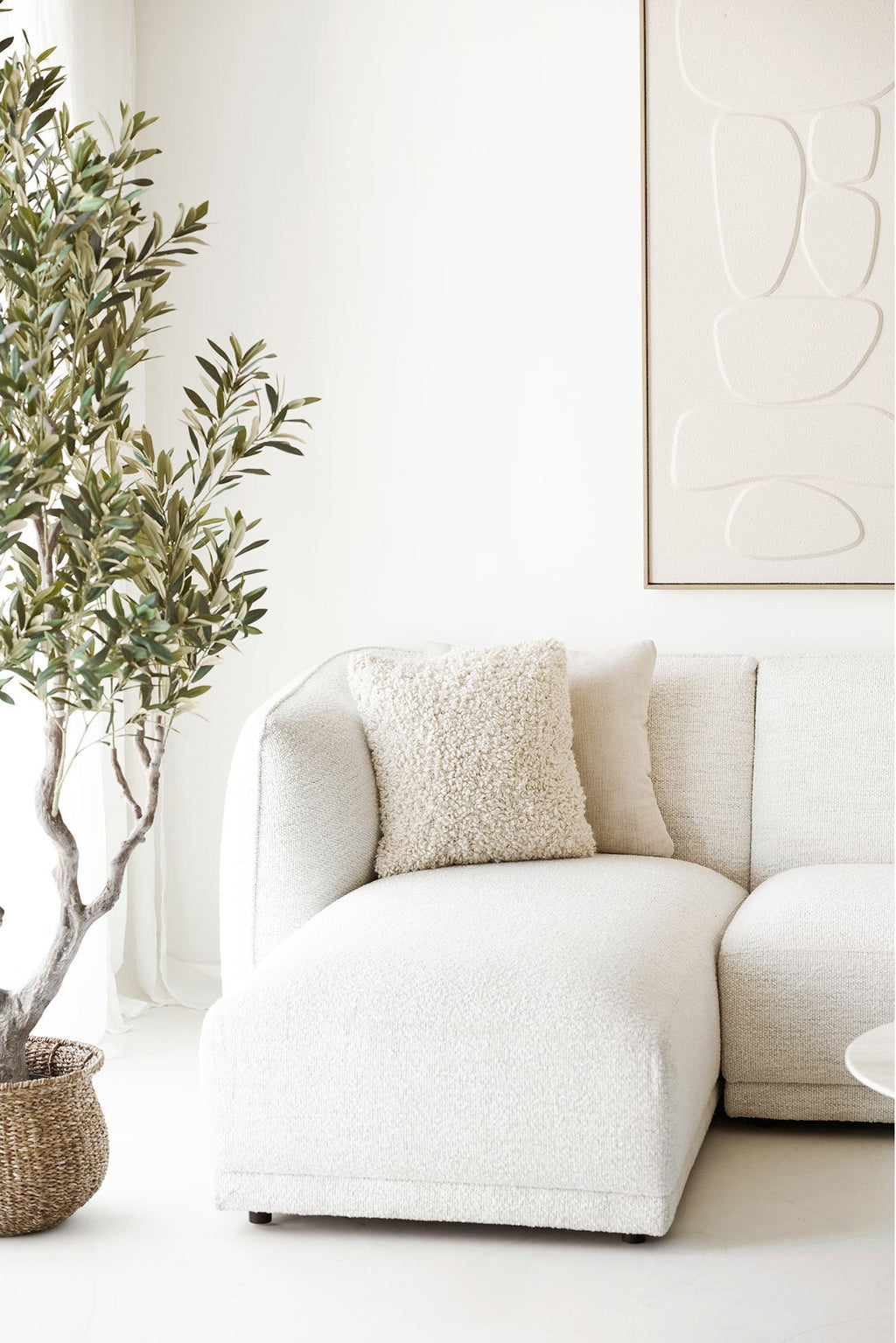Noor Lounge Soffa – Off-white (Vänsterdivan)
