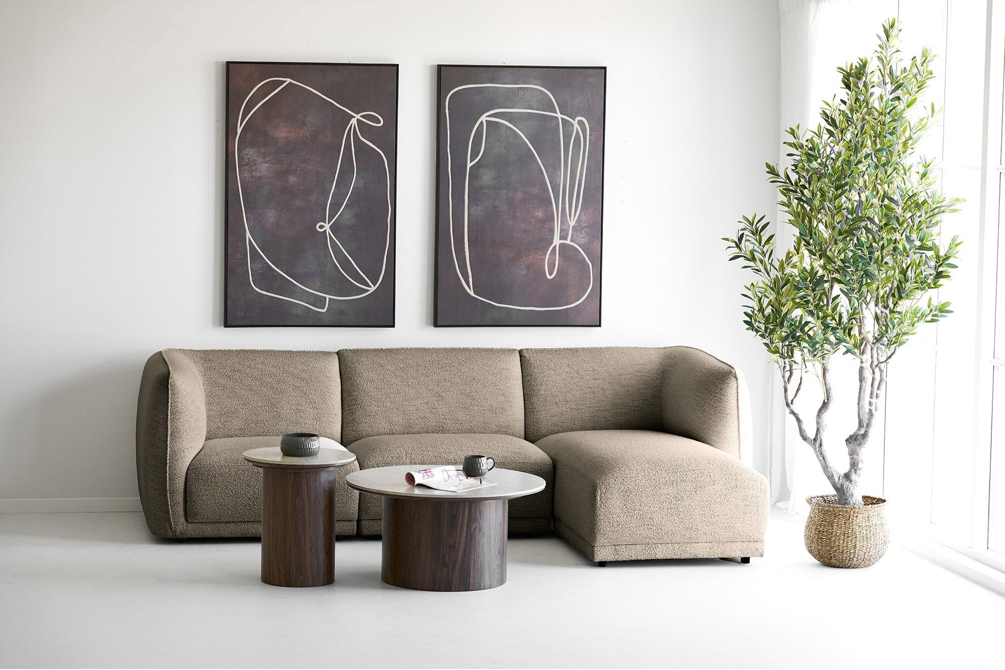 Noor Lounge Soffa i Brun – Högerdivan