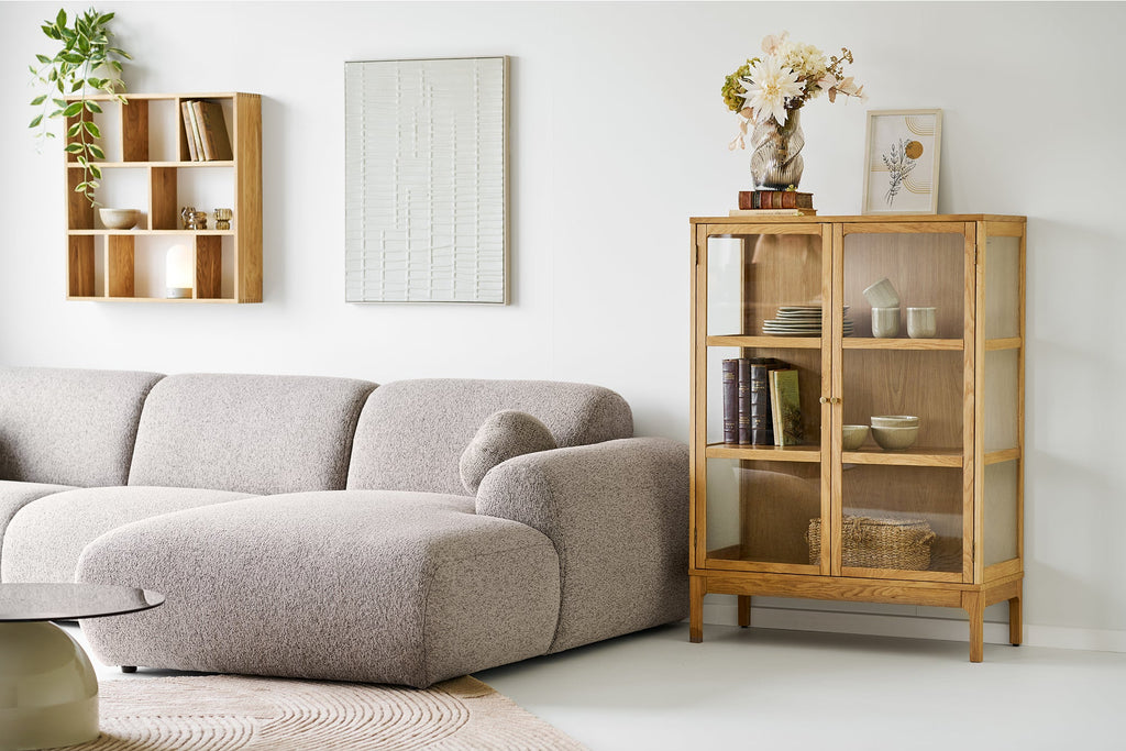 Clyde Lounge-soffa – Stone Grey (Höger)