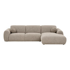 Clyde Lounge-soffa – Stone Grey (Höger)