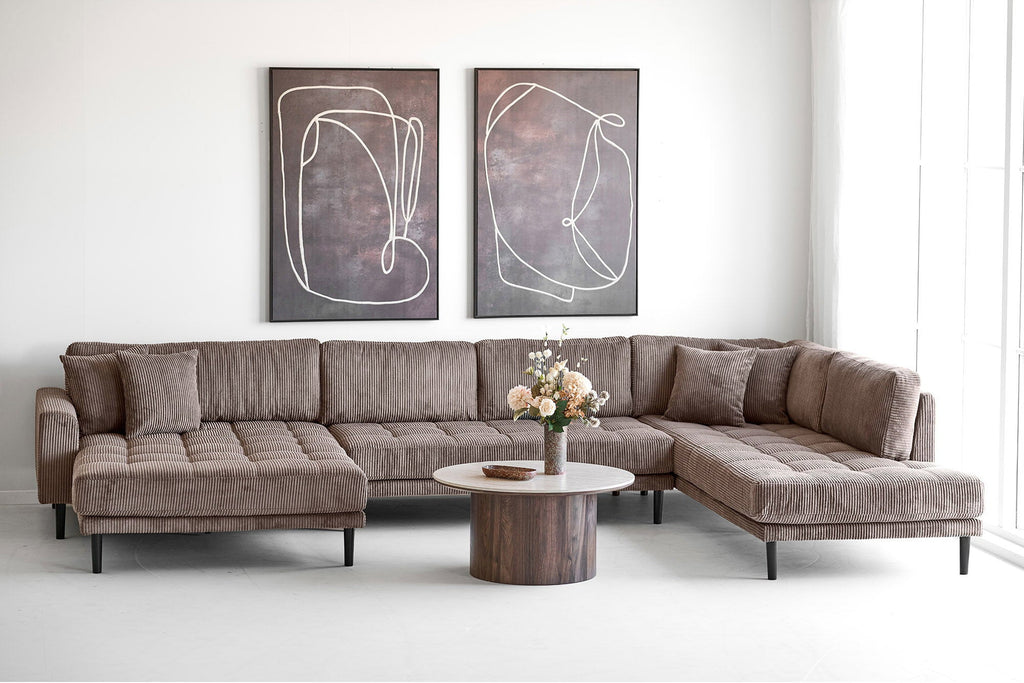 Lido U-Soffa Open End – Brun (Vänsterdivan)