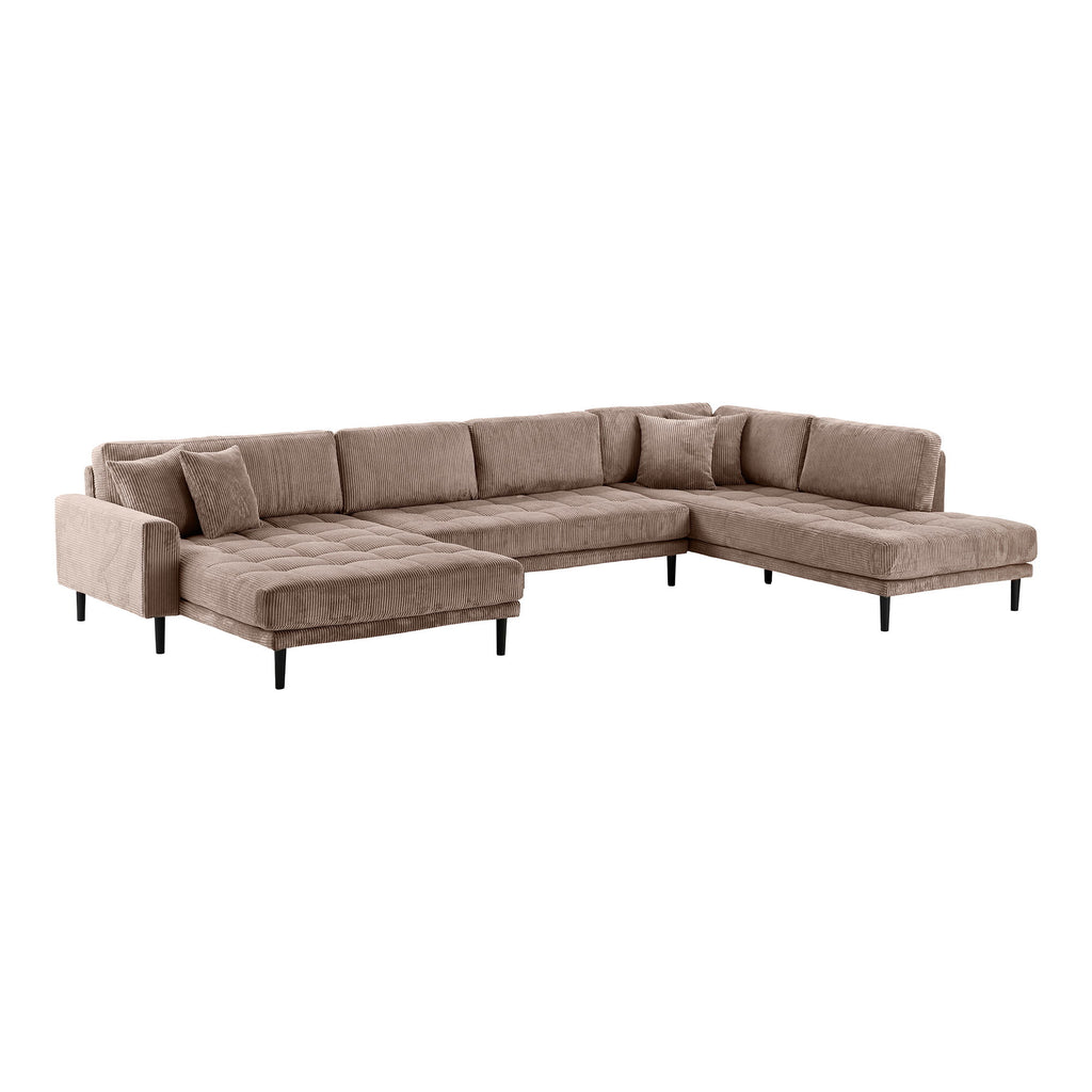 Lido U-Soffa Open End – Brun (Vänsterdivan)