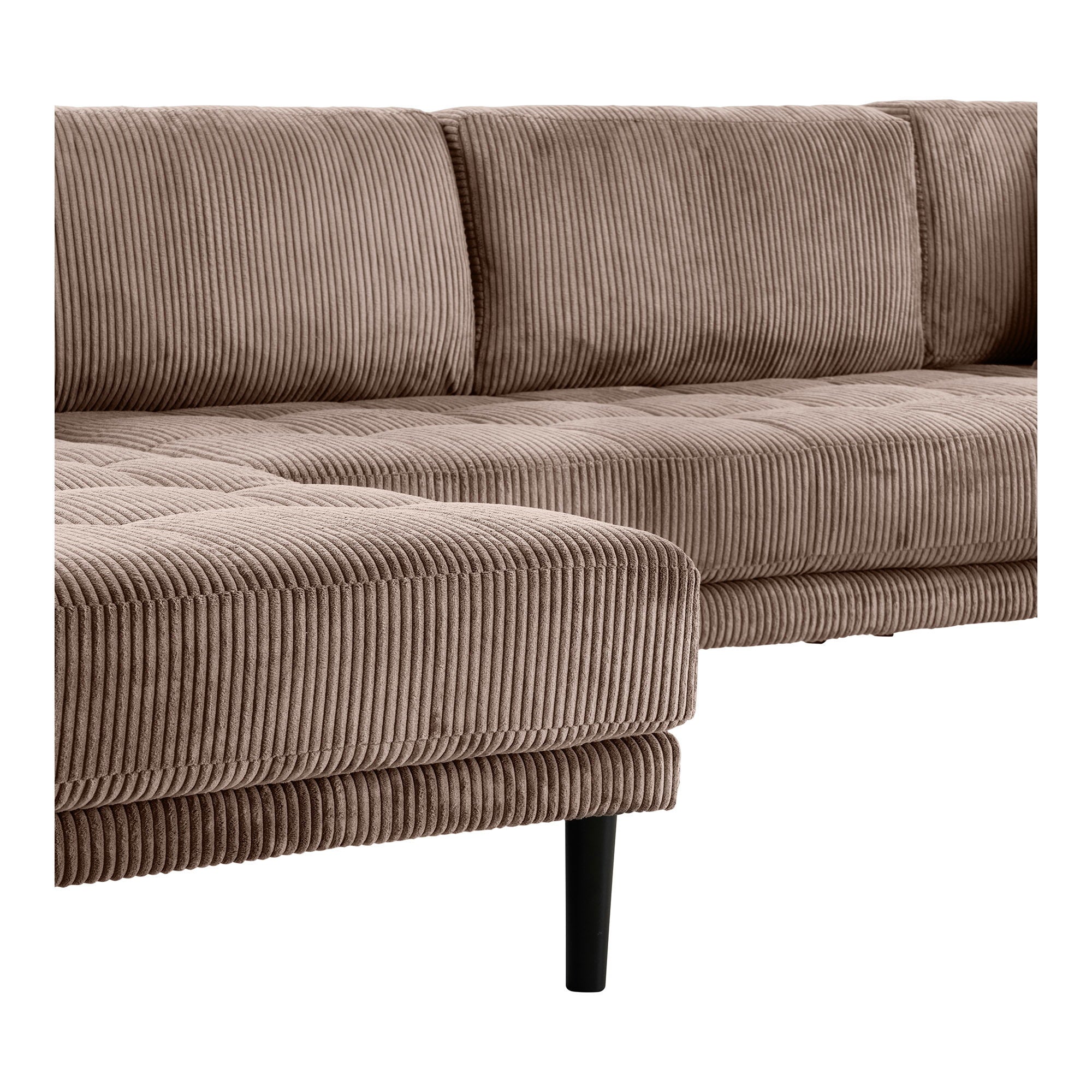 Lido U-Soffa Open End – Brun (Vänsterdivan)