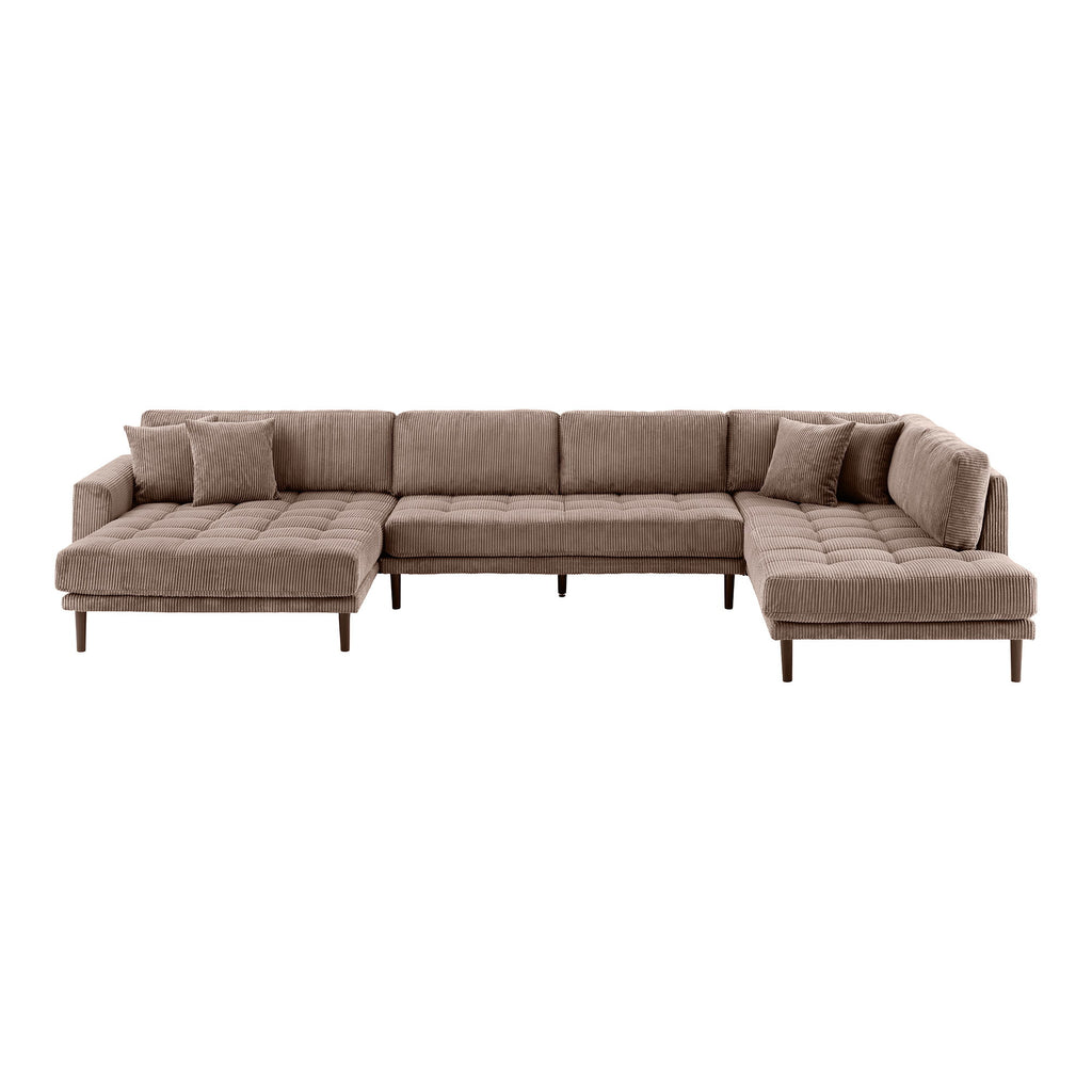 Lido U-Soffa Open End – Brun (Vänsterdivan)