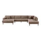 Lido U-Soffa Open End – Brun (Vänsterdivan)