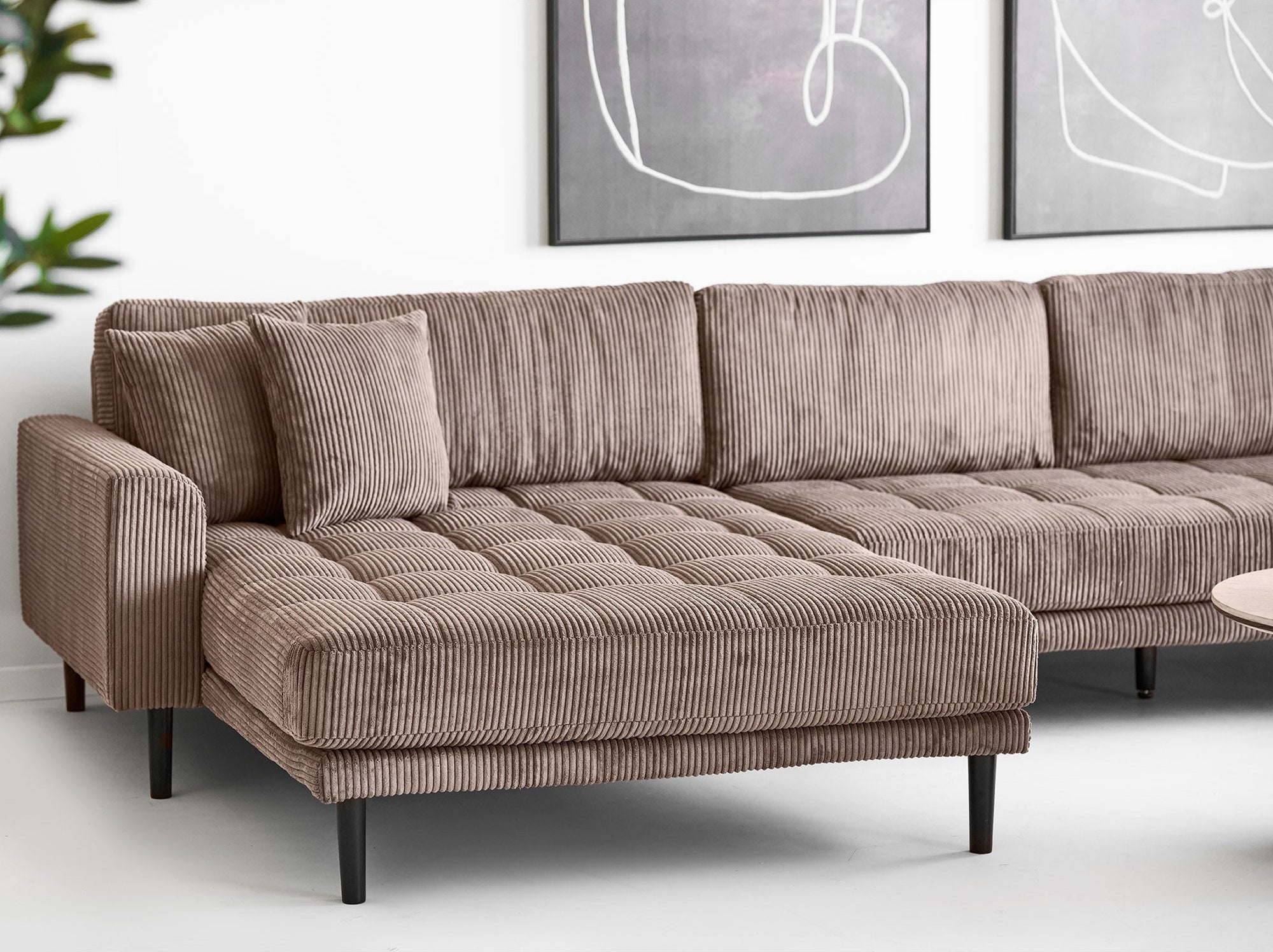 Lido U-Soffa Open End – Brun (Vänsterdivan)
