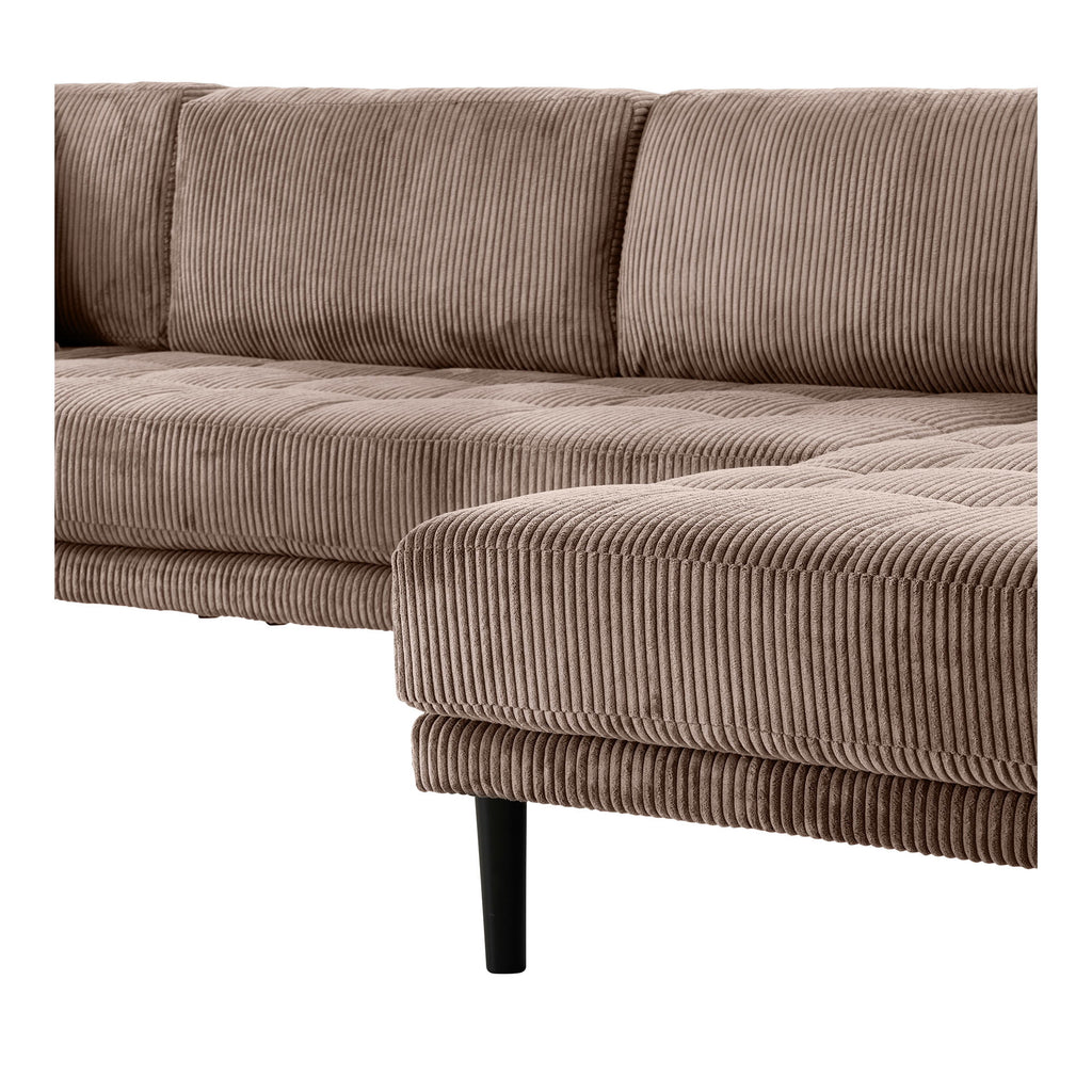 Lido U-Soffa Open End – Brun (Högerdivan)