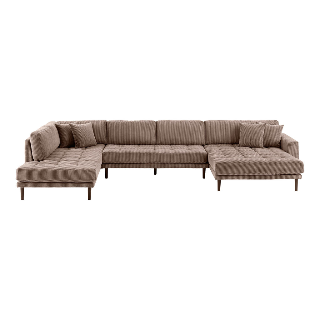 Lido U-Soffa Open End – Brun (Högerdivan)