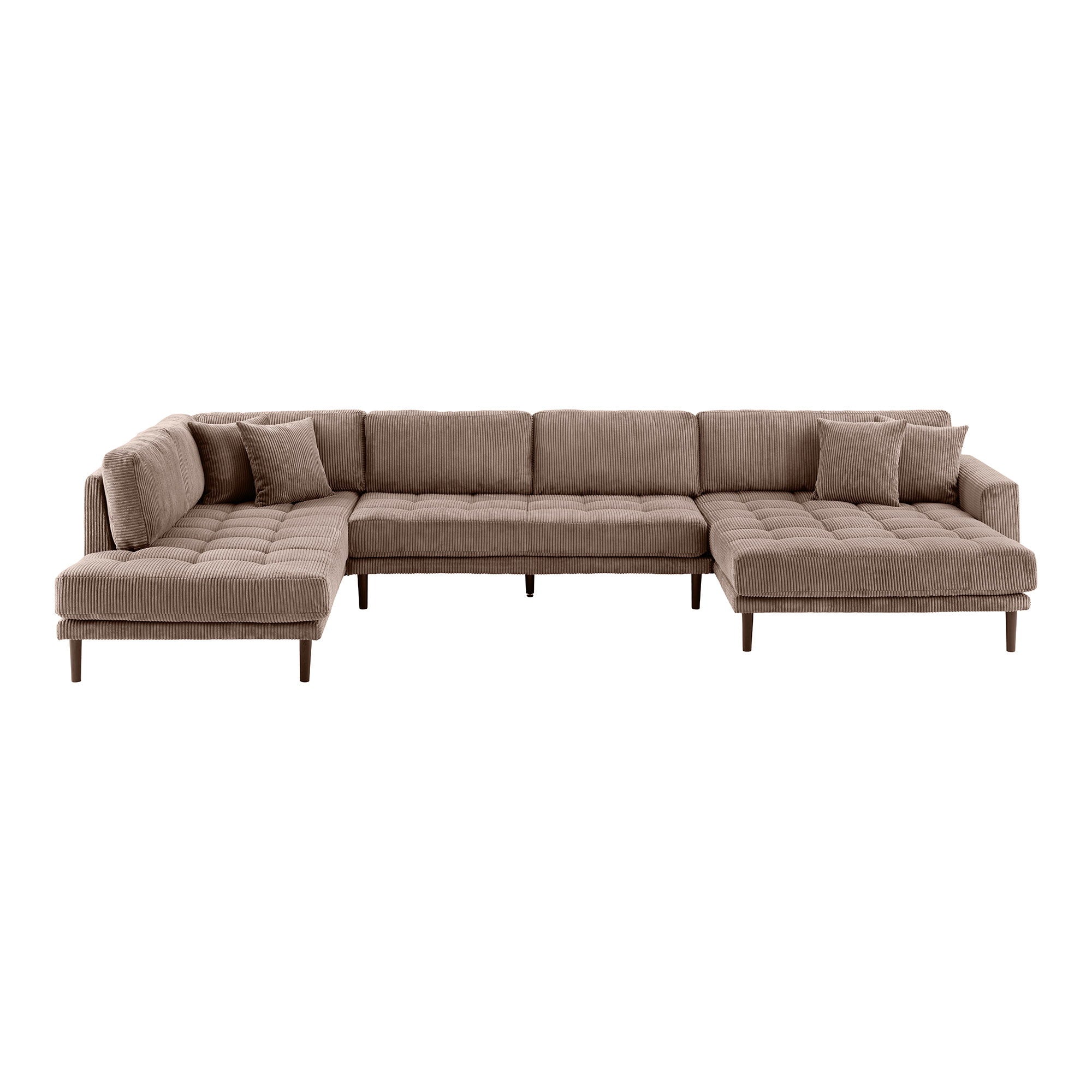 Lido U-Soffa Open End – Brun (Högerdivan)