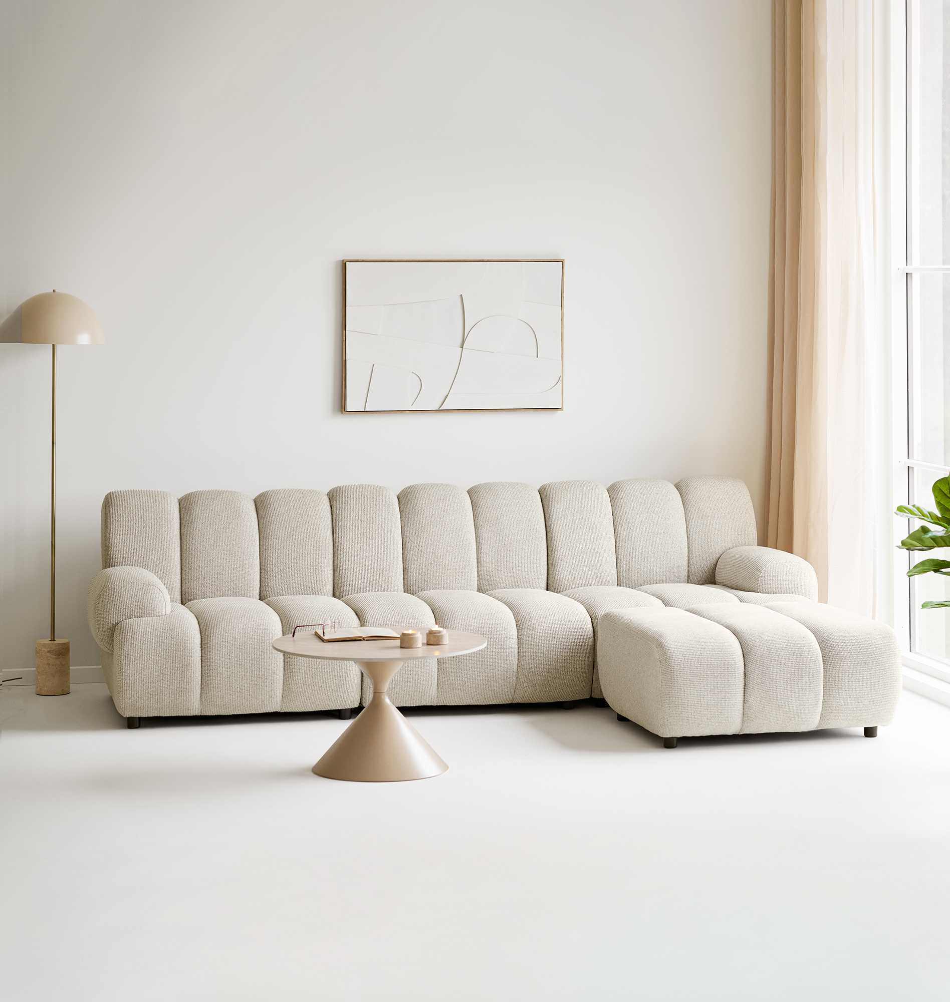 Taza Modulsoffa 3,5-sits med Puff – Sand (Höger)