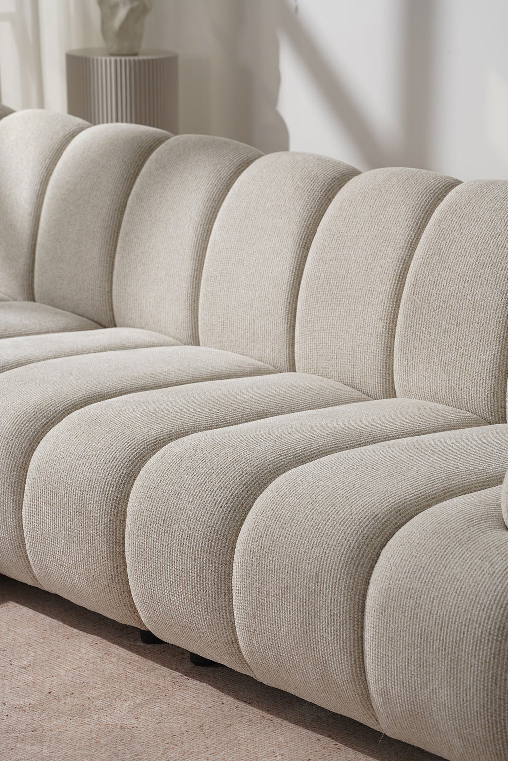 Taza Modulsoffa 3,5-sits med Puff – Sand (Vänster)