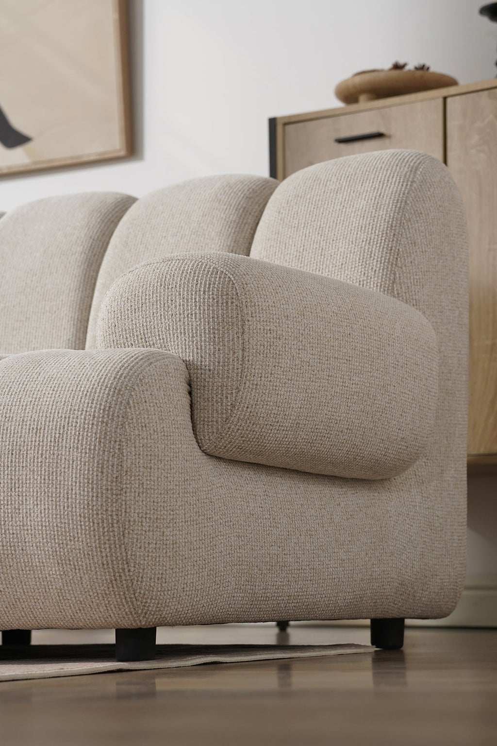 Taza Modulsoffa 3,5-sits med Puff – Sand (Vänster)