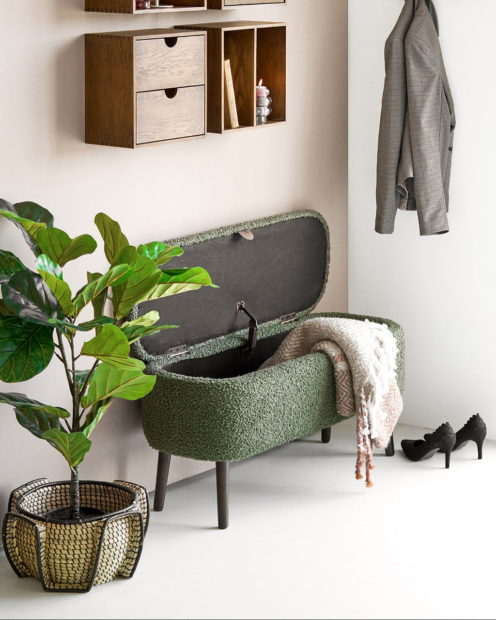 Harlow Bänk med Förvaring – Grön