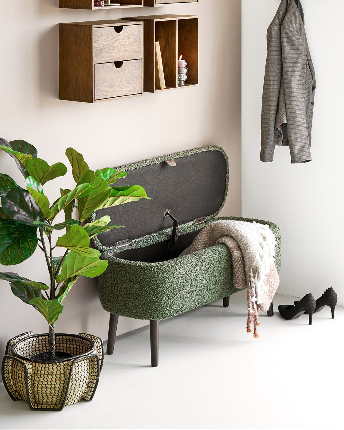 Harlow Bänk med Förvaring – Grön