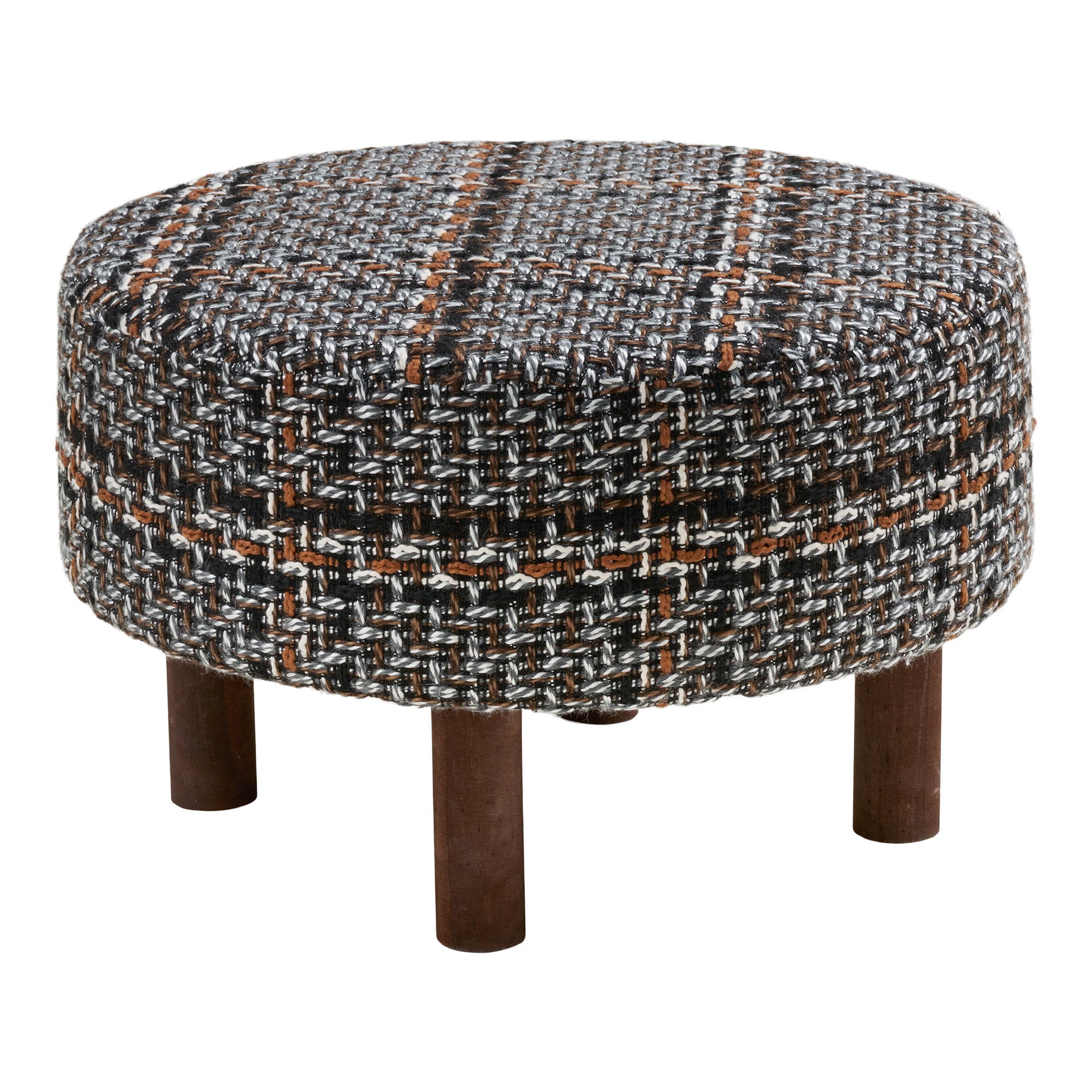 Falkirk Puff – Svart / Vit / Brun