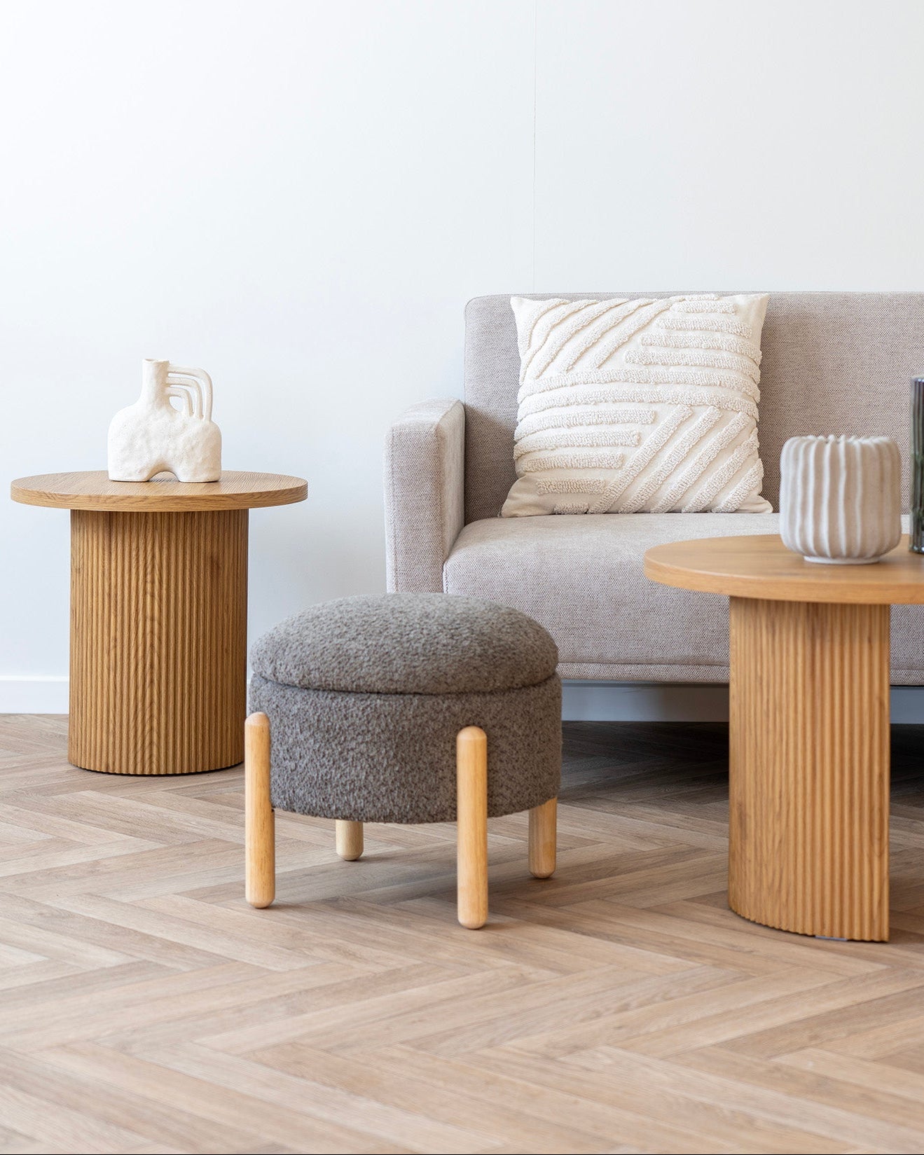 Medas Puff med Förvaring – Brun / Natur