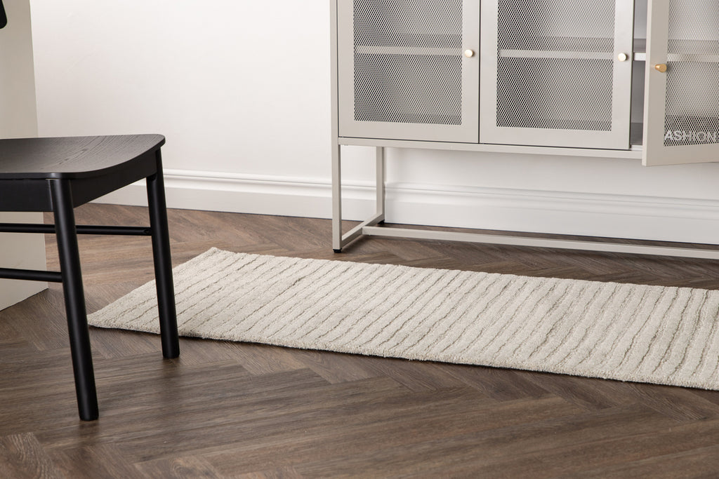 Milton Rektangulära Matta 200 × 70 Ljusgrå