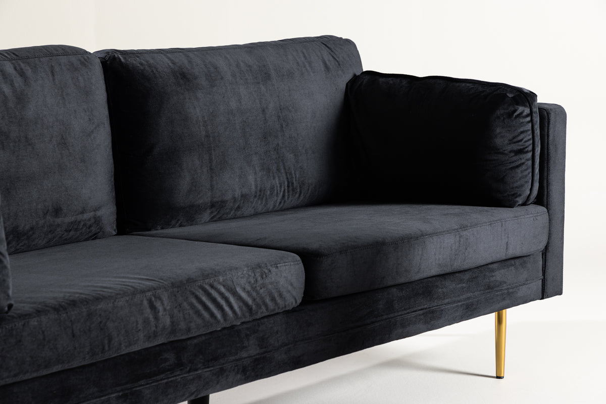 Boom 3-sitssoffa – Svart Sammet