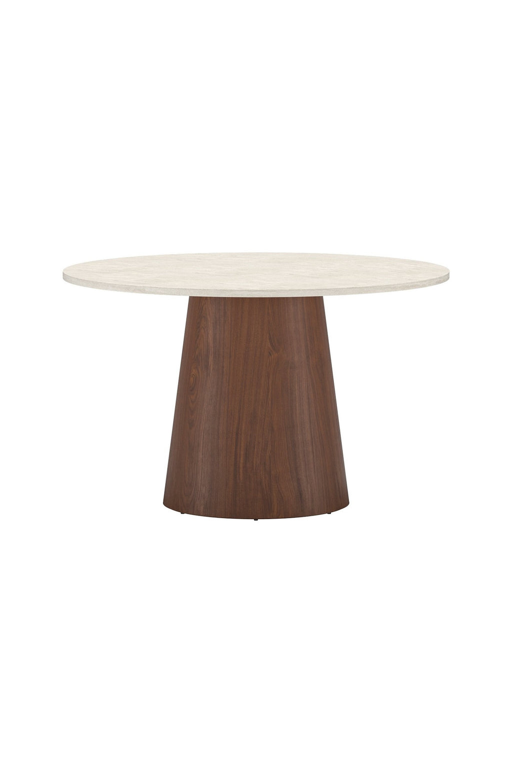 Lanzo Matbord Rund 120 cm i Travertinlook – Beige