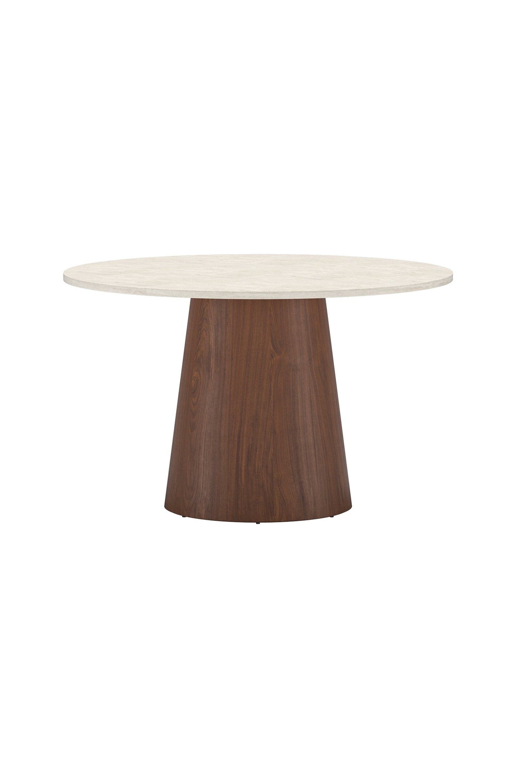 Lanzo Matbord Rund 120 cm i Travertinlook – Beige