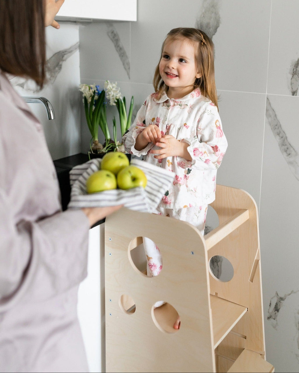 Wachsender Lernturm 3-in-1 - XL – natur – BusyKids