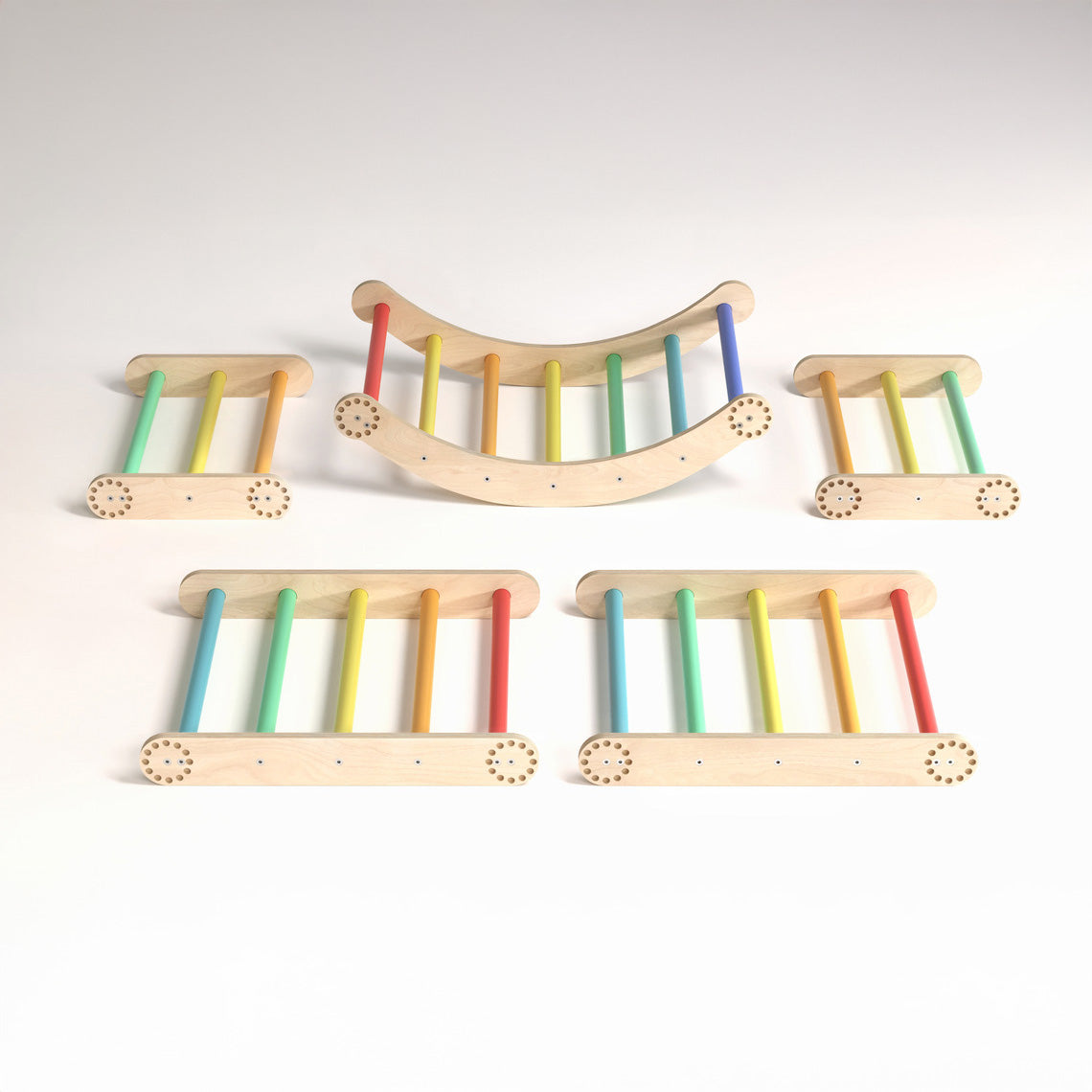 Flexi-Klettergerüst für Kinder - Set L – Regenbogenfarben – BusyKids