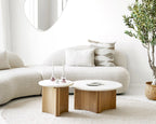 Motril Soffbord i Vit / Natur – Ø80x37 cm
