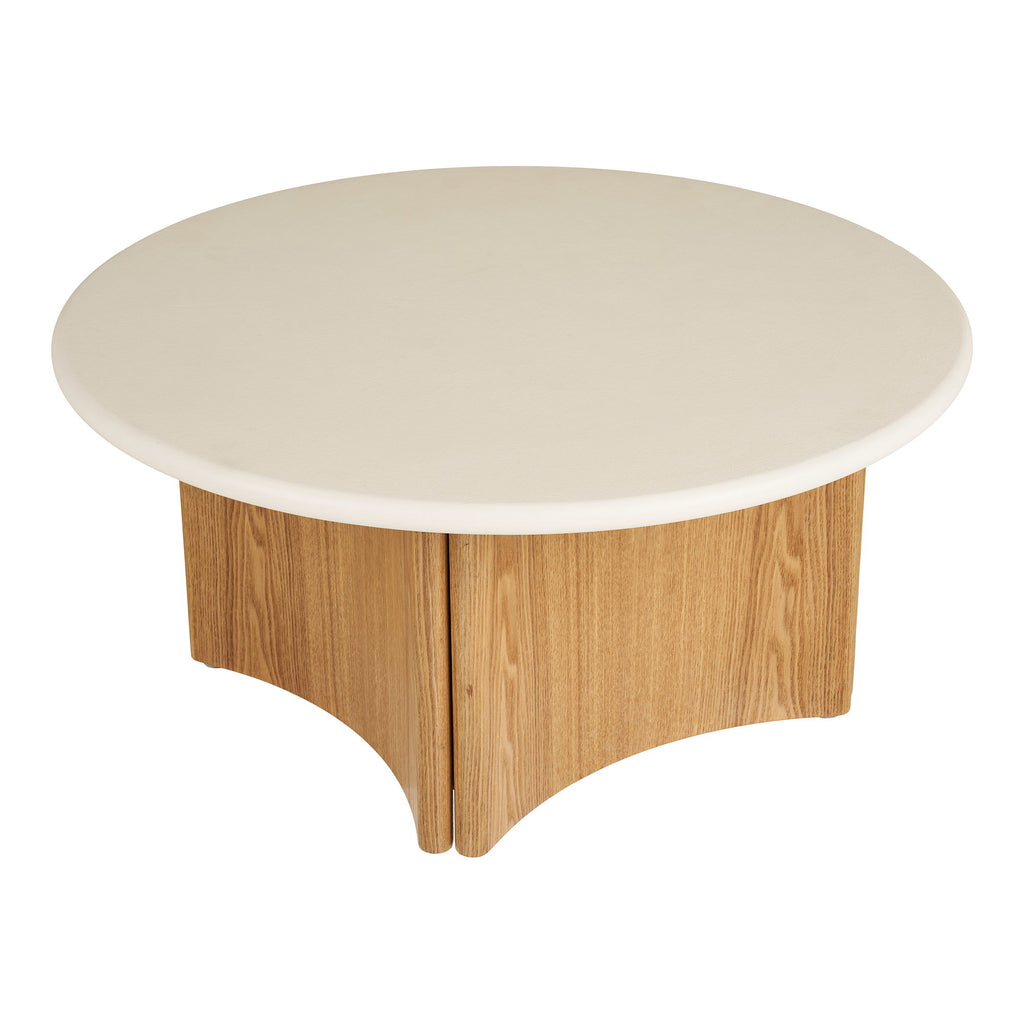 Motril Soffbord i Vit / Natur – Ø80x37 cm