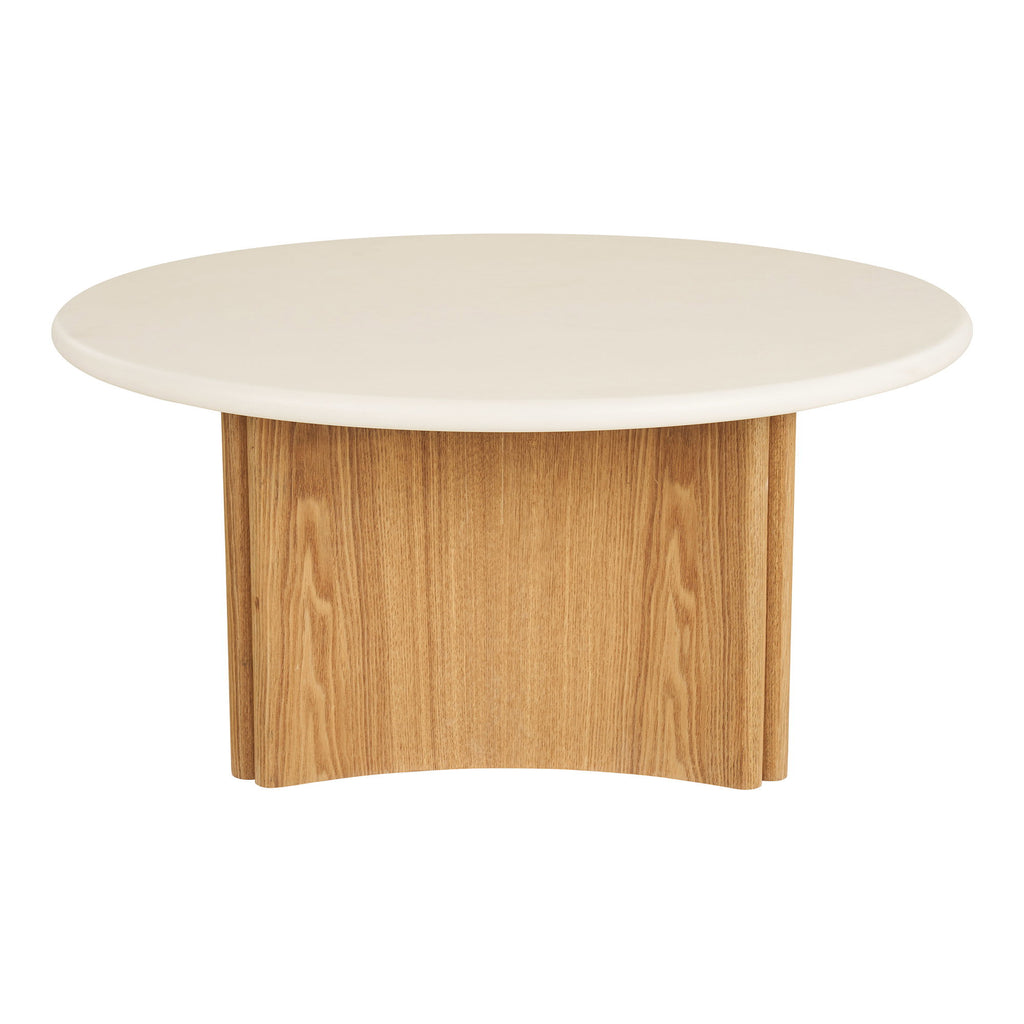 Motril Soffbord i Vit / Natur – Ø80x37 cm