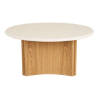 Motril Soffbord Set om 2 i Vit / Natur – Ø80 + Ø50 cm