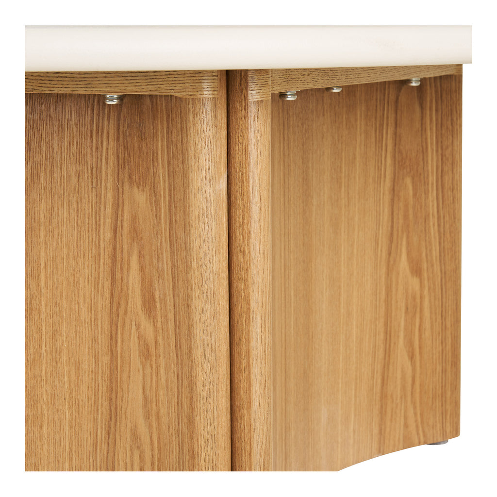 Motril Soffbord Set om 2 i Vit / Natur – Ø80 + Ø50 cm