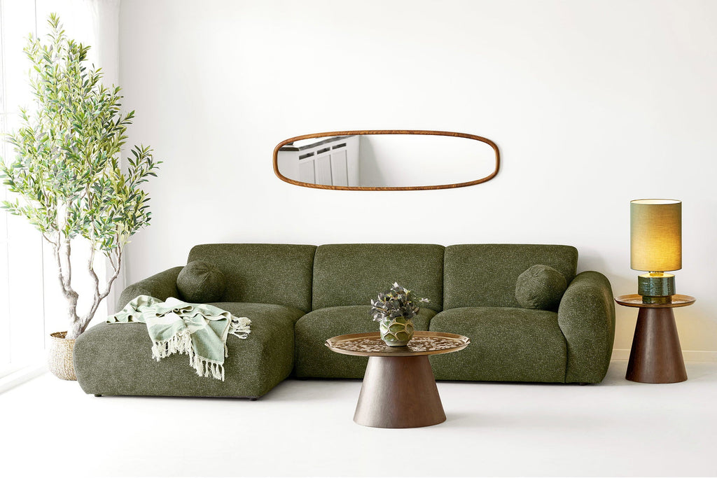 Orvieto Soffbord i Mörkbrun Askfanér med Glas – Ø80x42 cm