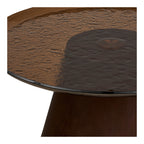 Orvieto Soffbord i Mörkbrun Askfanér med Glas – Ø80x42 cm