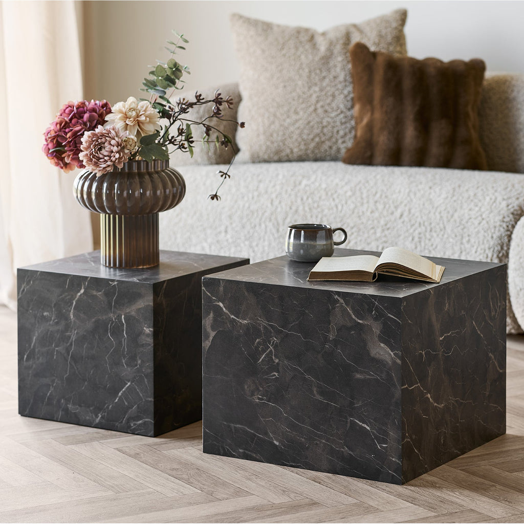 Prague Soffbord – Marmorlook (Set om 2)