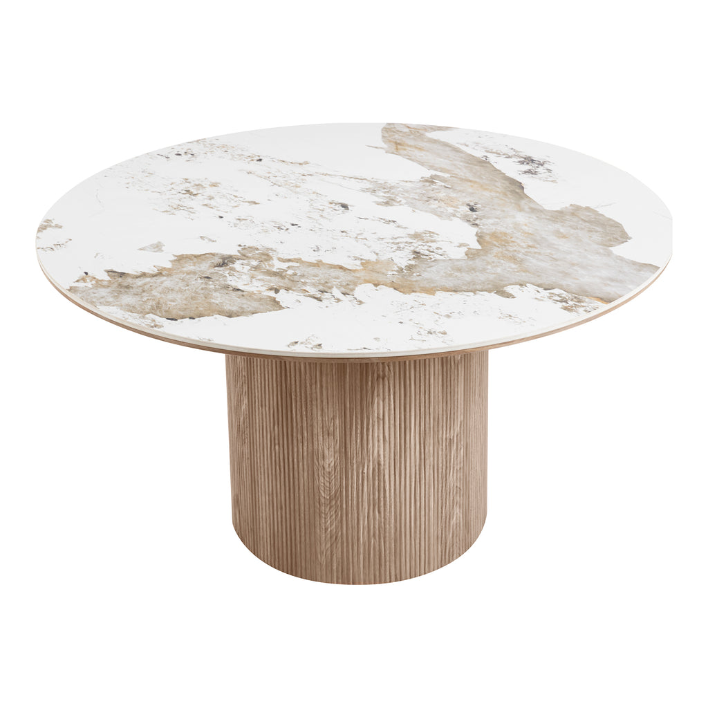 Athens Matbord – Vit/Brun ø140