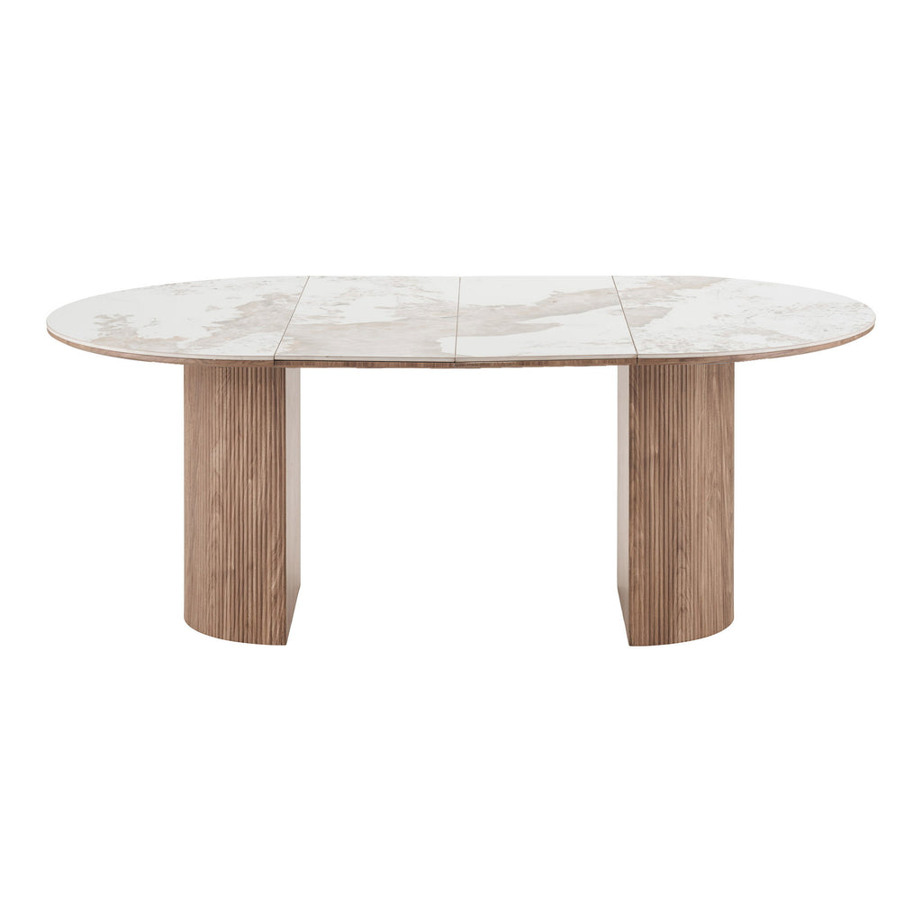 Athens Keramik Matbord – Vit / Brun 120 x ø120/160/200 cm