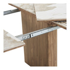 Athens Keramik Matbord – Vit / Brun 120 x ø120/160/200 cm