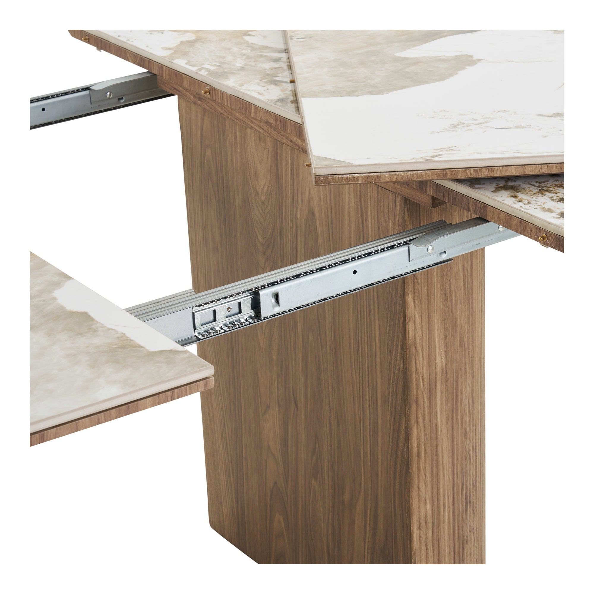 Athens Keramik Matbord – Vit / Brun 120 x ø120/160/200 cm