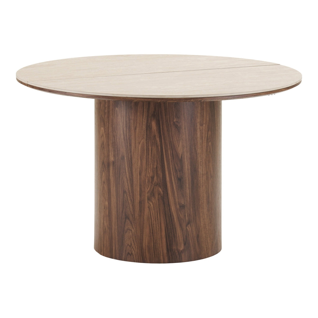 Delphi Matbord – Travertin / Mörkbrun ø120 x 120-160-200 cm