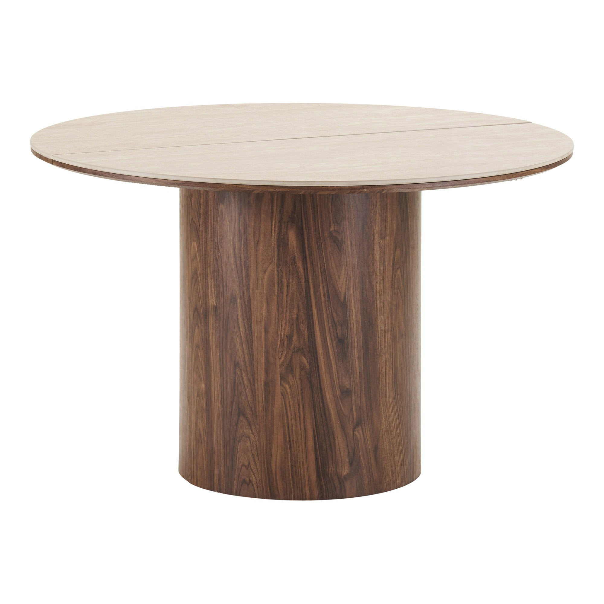 Delphi Matbord – Travertin / Mörkbrun ø120 x 120-160-200 cm