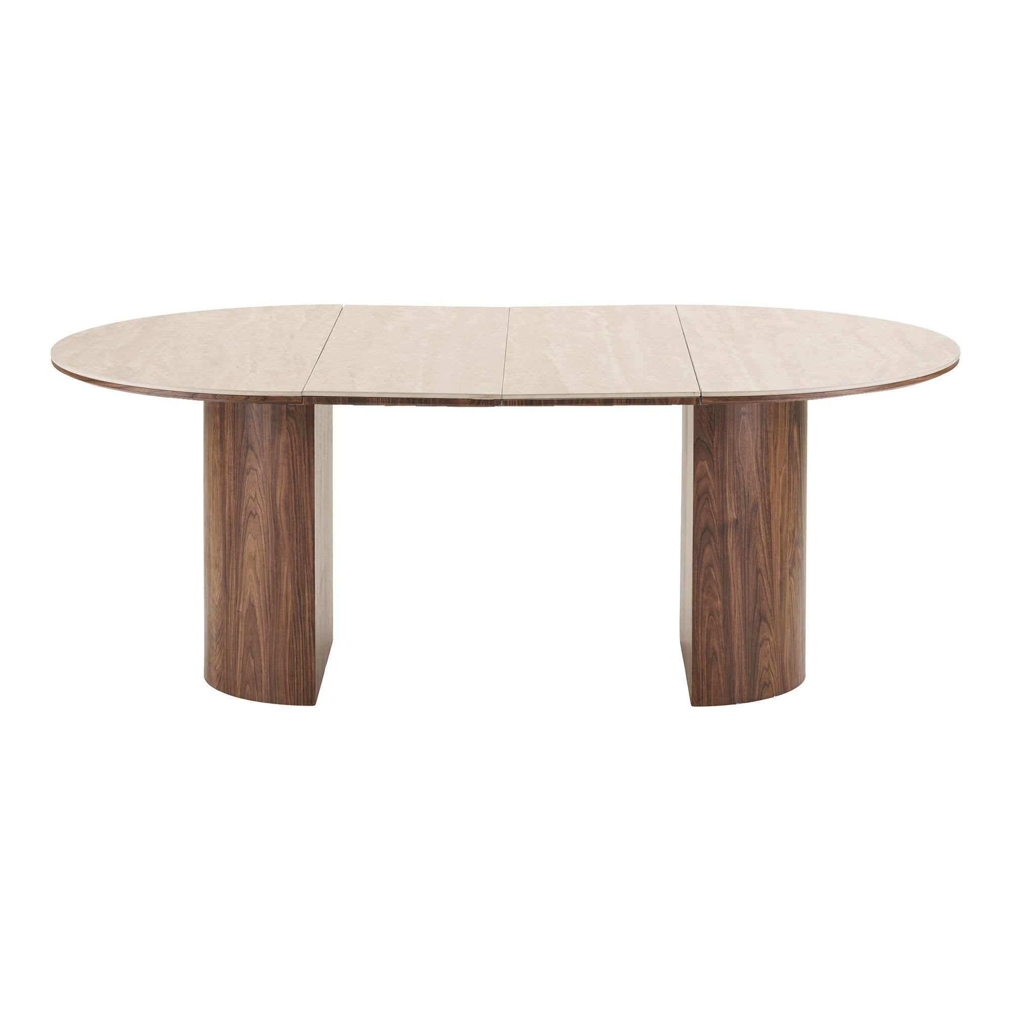 Delphi Matbord – Travertin / Mörkbrun ø120 x 120-160-200 cm
